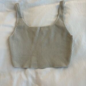 Ribbed Gray Crop Top